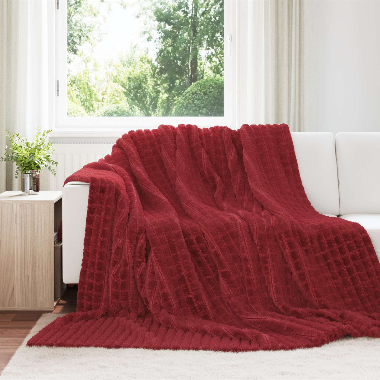 Vidaxl kleden 6 pcs bordeaux rood 240 x 220 cm fleece