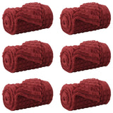 Vidaxl kleden 6 pcs bordeaux rood 240 x 220 cm fleece