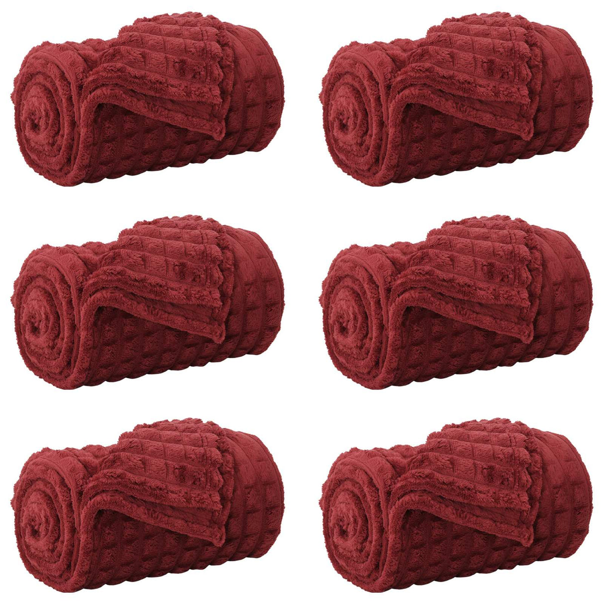 Vidaxl kleden 6 pcs bordeaux rood 270 x 240 cm fleece