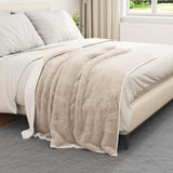 Vidaxl gooi deken beige 130 x 150 cm fleece