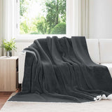 Vidaxl gooi deken donkergrijs 240 x 270 cm fleece