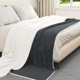 Vidaxl gooi deken donkergrijs 240 x 270 cm fleece