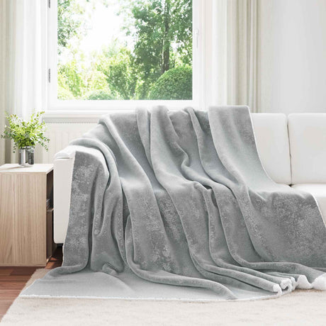 Vidaxl gooi deken grijs 220 x 240 cm fleece