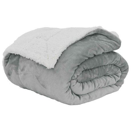Vidaxl gooi deken grijs 220 x 240 cm fleece