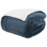 Vidaxl gooi deken marineblauw 240 x 270 cm fleece