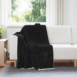 Vidaxl gooi deken zwart 130 x 150 cm fleece