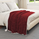 Vidaxl gooi deken bordeaux rood 130 x 150 cm fleece