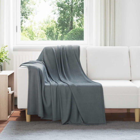 Vidaxl gooi deken donkergrijs 170 x 130 cm fleece