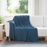 Vidaxl gooi deken marineblauw 200 x 150 cm fleece