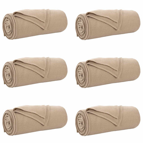 Vidaxl kleden 6 pcs kameel 170 x 130 cm fleece