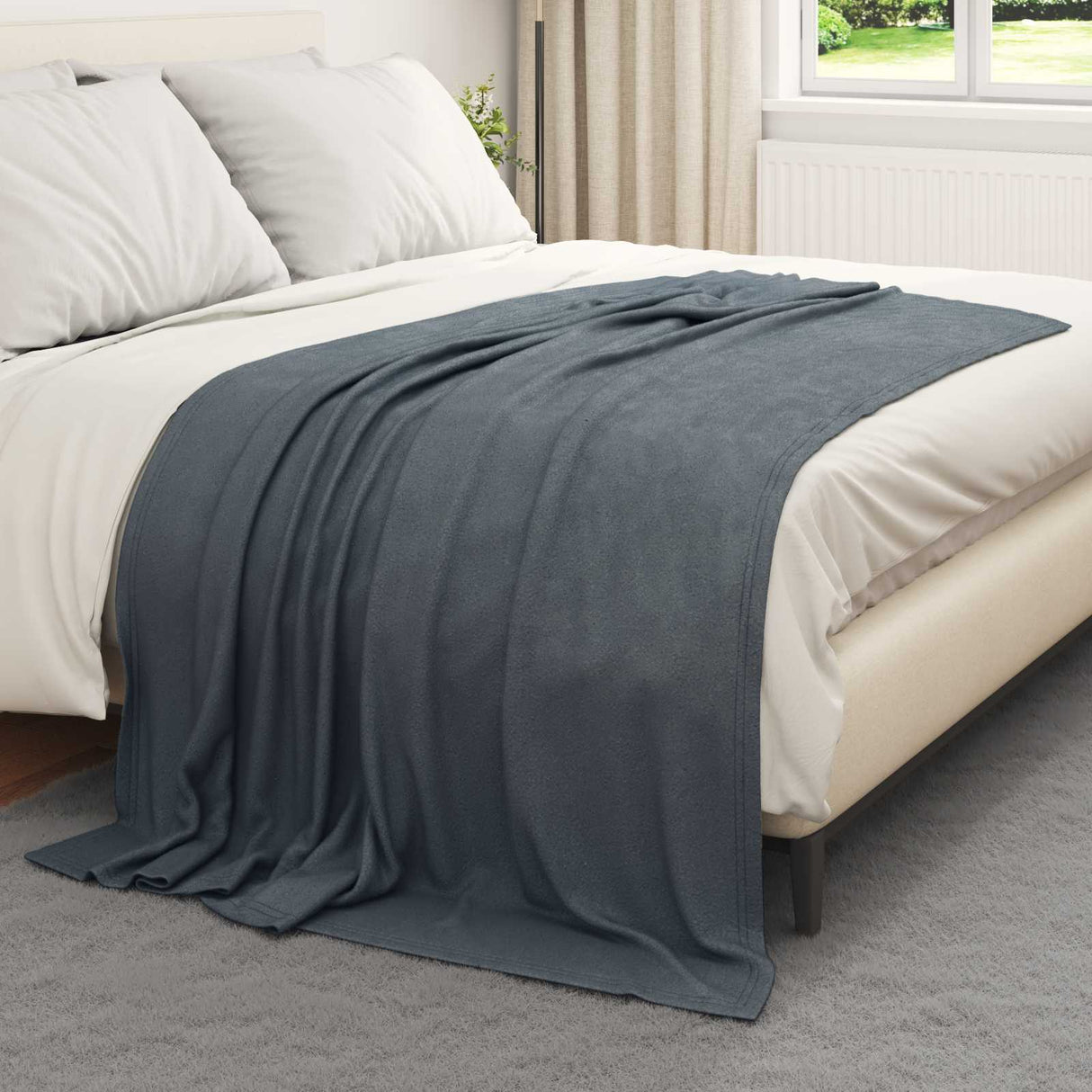Vidaxl kleden 6 pcs donkergrijs 200 x 150 cm fleece