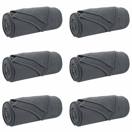 Vidaxl kleden 6 pcs donkergrijs 200 x 150 cm fleece