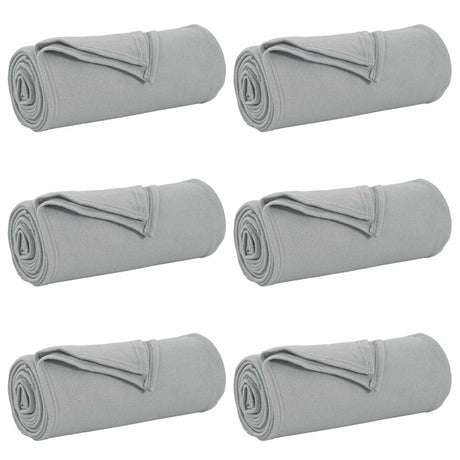 Vidaxl kleden 6 pcs grijs 240 x 220 cm fleece