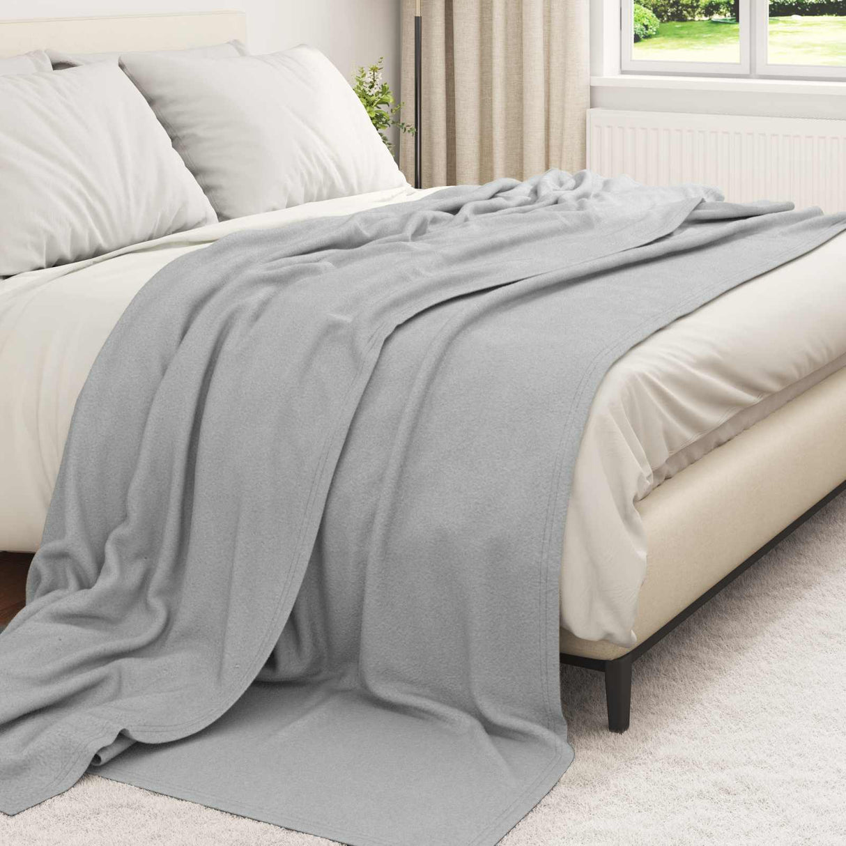 Vidaxl kleden 6 pcs grijs 270 x 240 cm fleece
