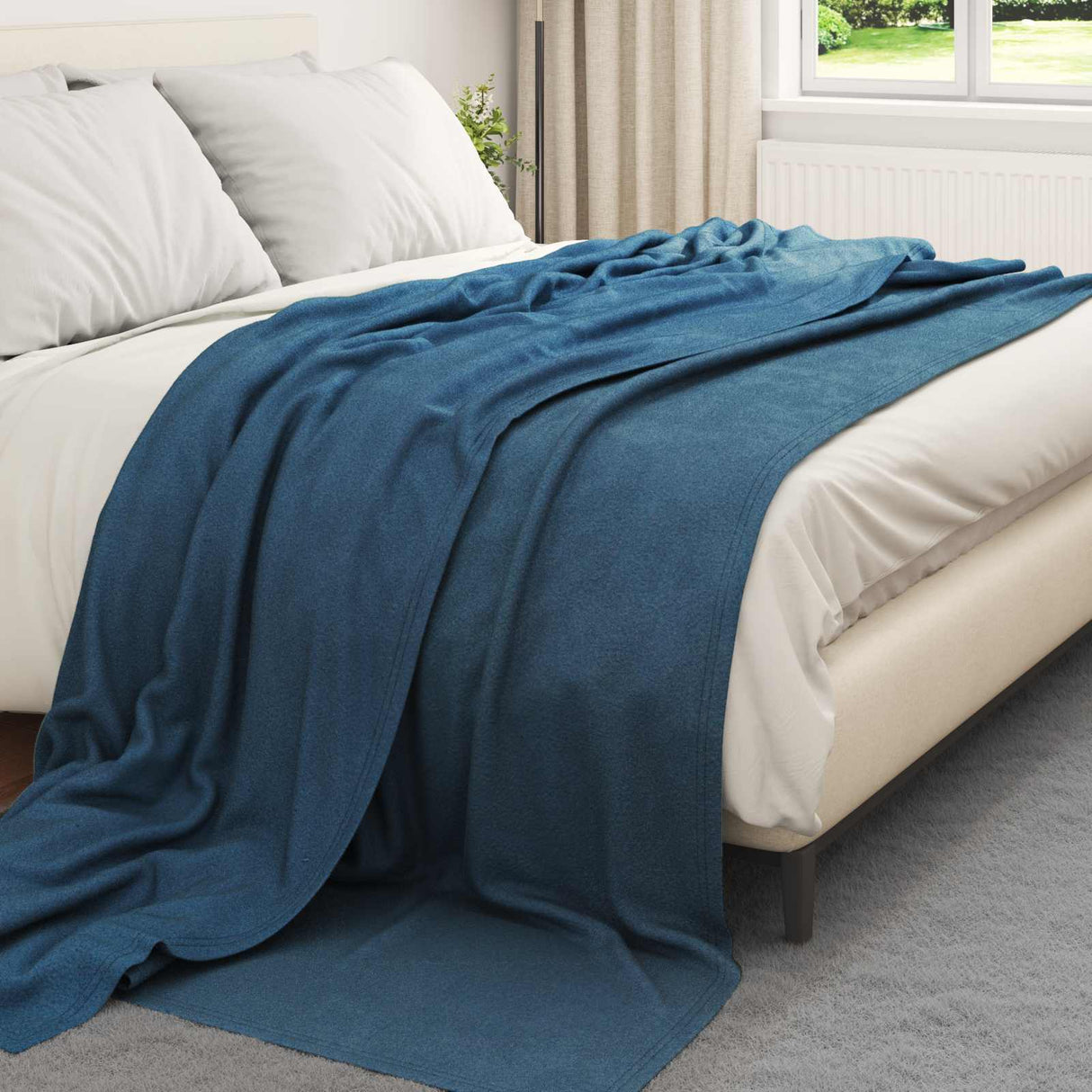 Vidaxl kleden 6 pcs marineblauw 270 x 240 cm fleece