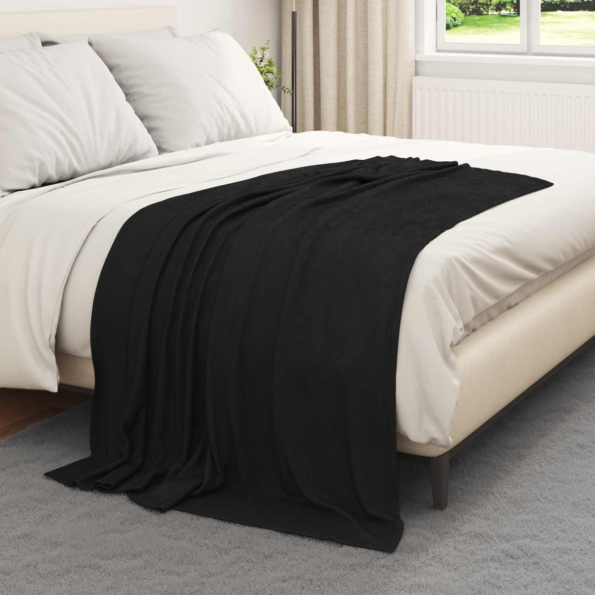 Vidaxl kleden 6 pcs zwart 170 x 130 cm fleece