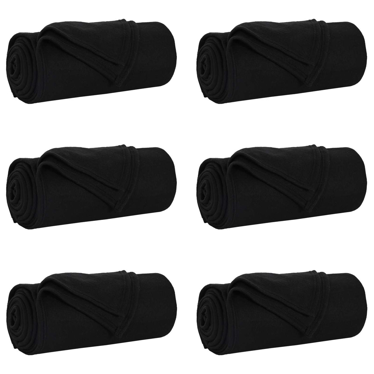 Vidaxl kleden 6 pcs zwart 170 x 130 cm fleece