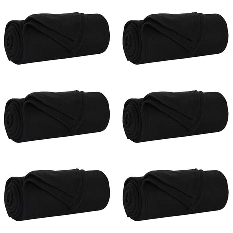 Vidaxl kleden 6 pcs zwart 240 x 220 cm fleece