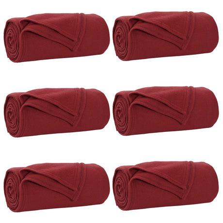 Vidaxl kleden 6 pcs bordeaux rood 170 x 130 cm fleece
