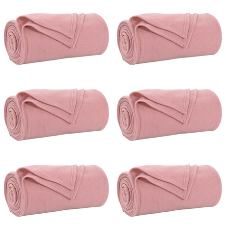 Vidaxl kleden 6 pcs roze 200 x 150 cm fleece