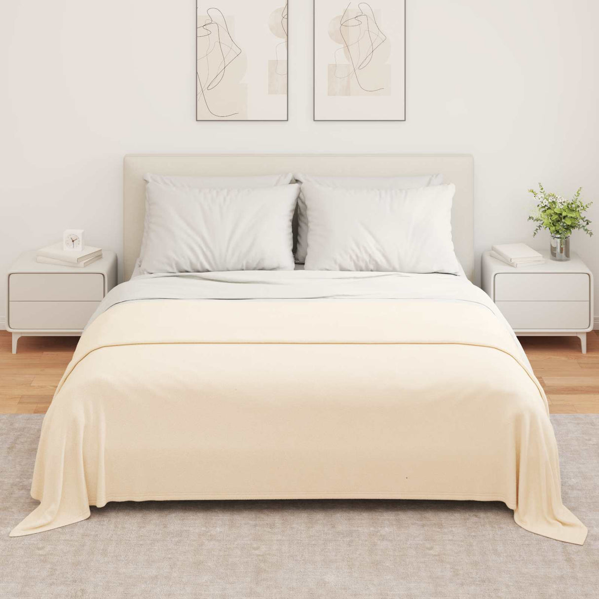 Vidaxl gooi deken crème 280 x 210 cm fleece