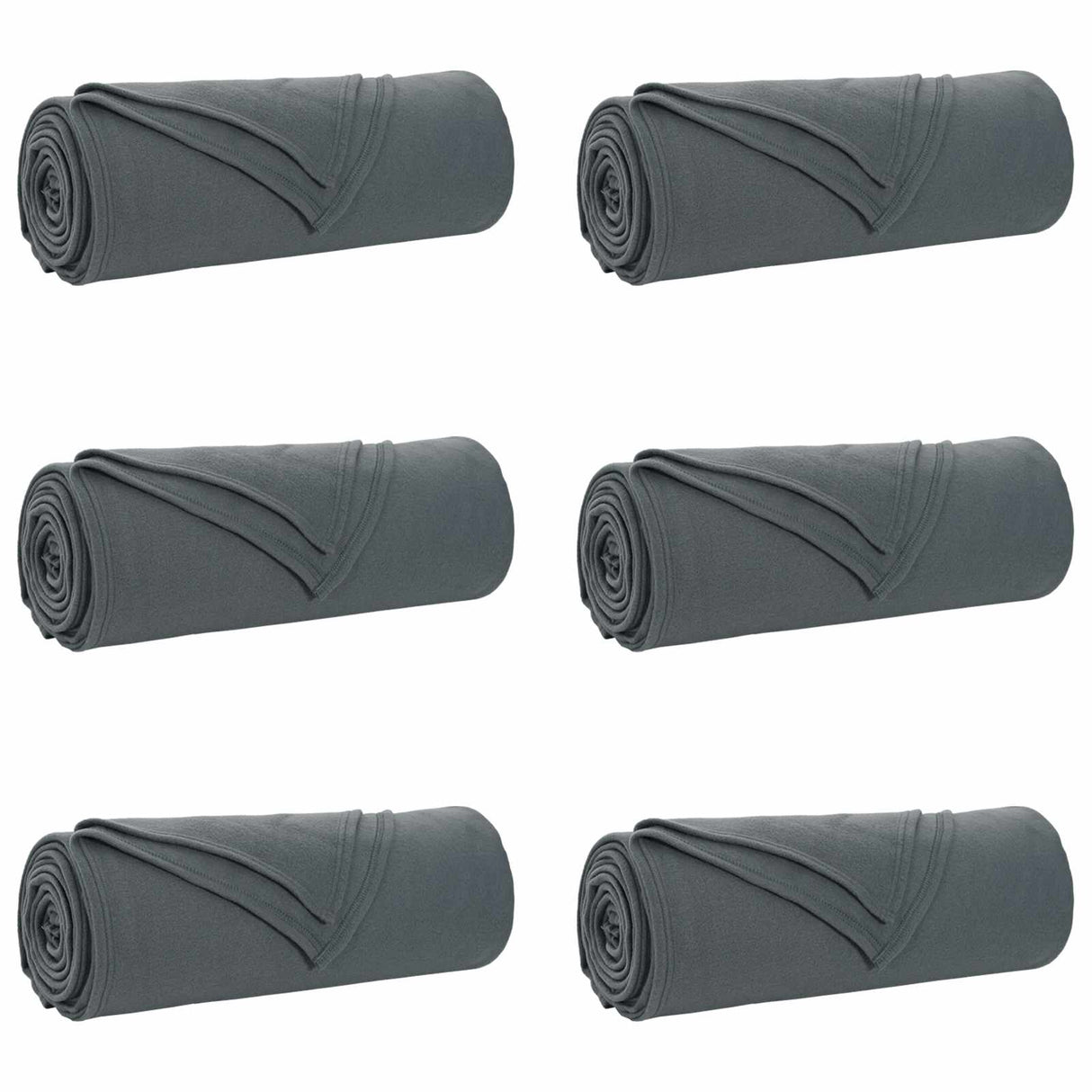 Vidaxl kleden 6 pcs donkergrijs 210 x 140 cm fleece