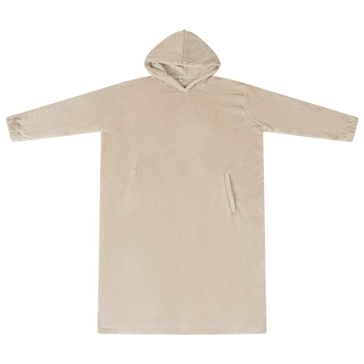 Vidaxl deken hoodie beige m flanel