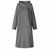 Vidaxl deken hoodie donkergrijs m flanel