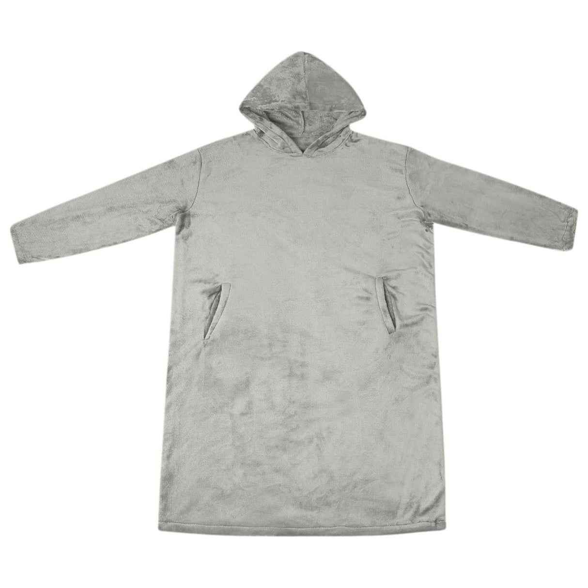 Vidaxl deken hoodie grijs m flanel