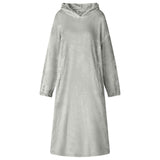 Vidaxl deken hoodie grijs l flanel