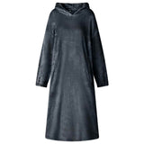 Vidaxl deken hoodie marineblauw m flanel