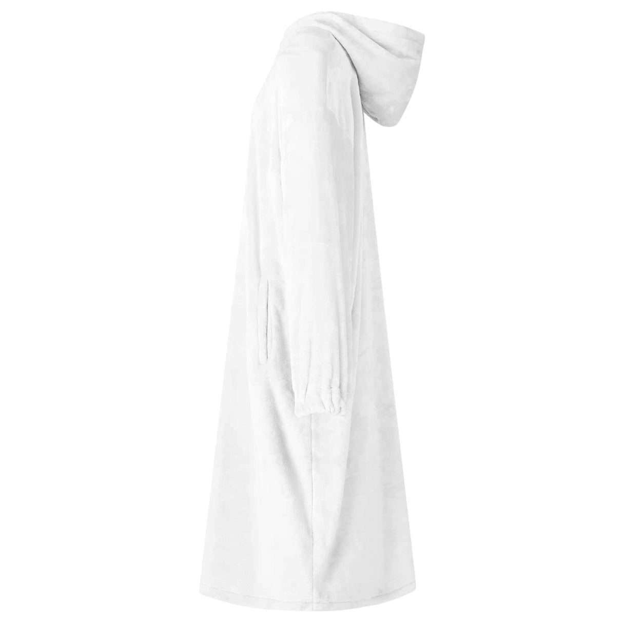 Vidaxl deken hoodie wit l flanel