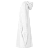 Vidaxl deken hoodie wit l flanel