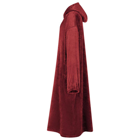 Vidaxl deken hoodie bordeaux rood s flanel