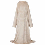 Vidaxl deken hoodie beige f flanel