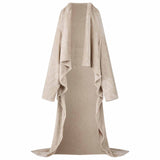 Vidaxl deken hoodie beige f flanel
