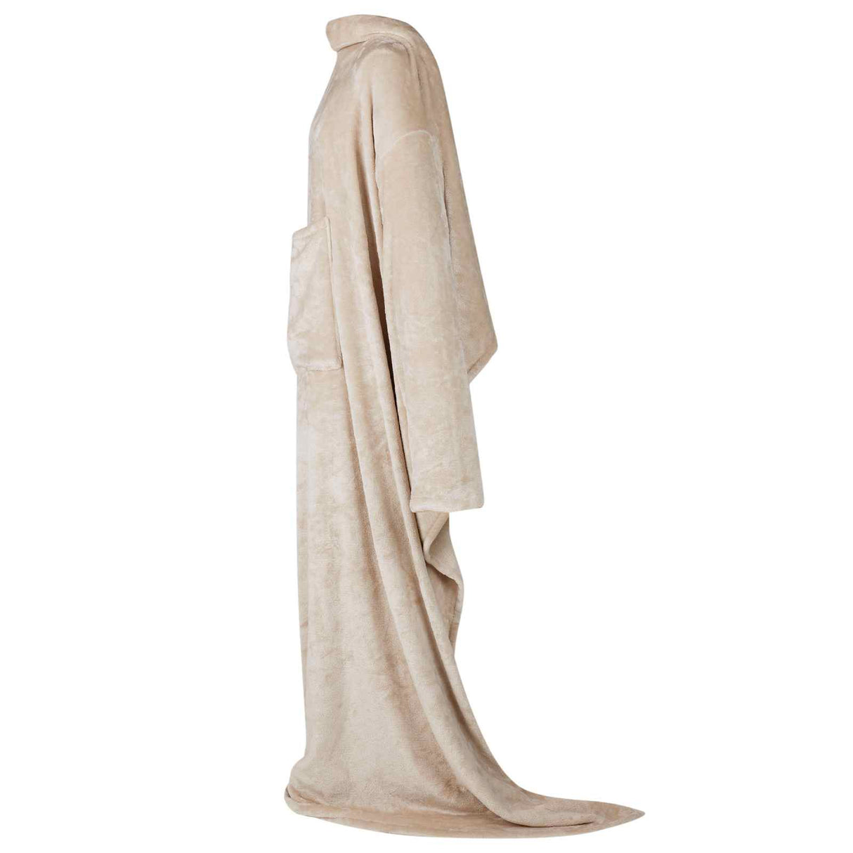 Vidaxl deken hoodie beige f flanel