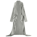 Vidaxl deken hoodie grijs f flanel