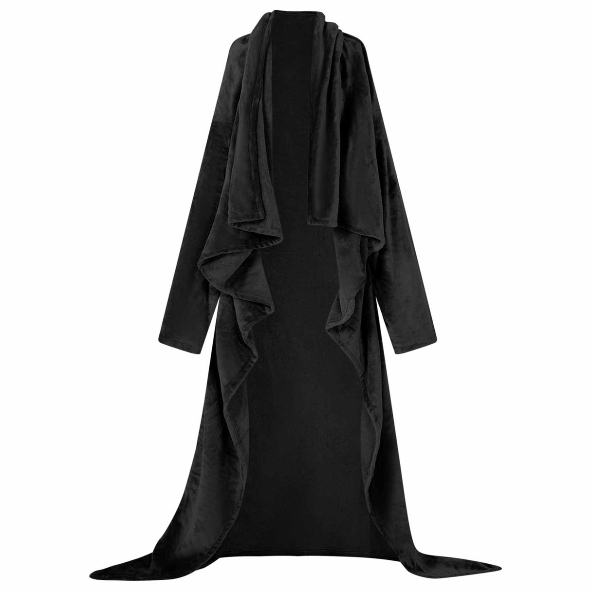 Vidaxl deken hoodie zwart f flanel