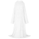 Vidaxl deken hoodie wit f flanel