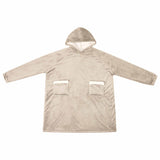Vidaxl deken hoodie beige m fleece en flanel