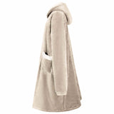 Vidaxl deken hoodie beige m fleece en flanel