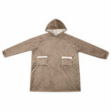 Vidaxl deken hoodie kameel l fleece en flanel