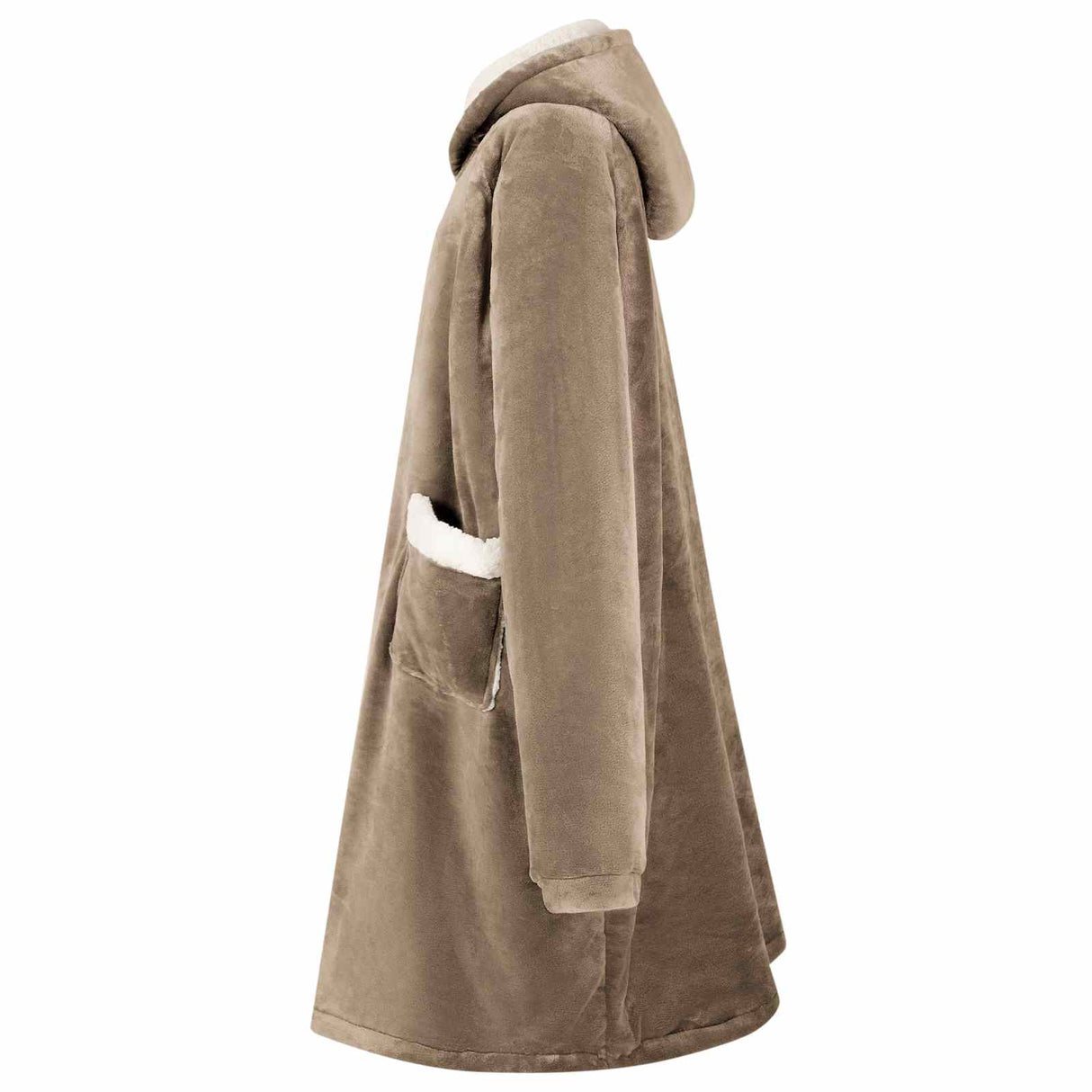 Vidaxl deken hoodie kameel l fleece en flanel