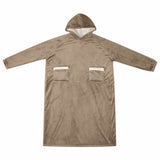 Vidaxl deken hoodie kameel m fleece en flanel