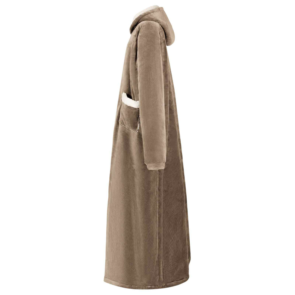 Vidaxl deken hoodie kameel m fleece en flanel