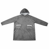 Vidaxl deken hoodie donkergrijs m fleece en flanel