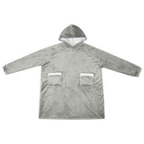 Vidaxl deken hoodie grijs l fleece en flanel