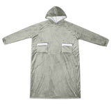 Vidaxl deken hoodie grijs m fleece en flanel