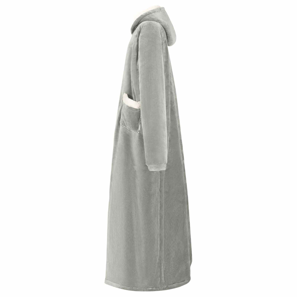 Vidaxl deken hoodie grijs m fleece en flanel